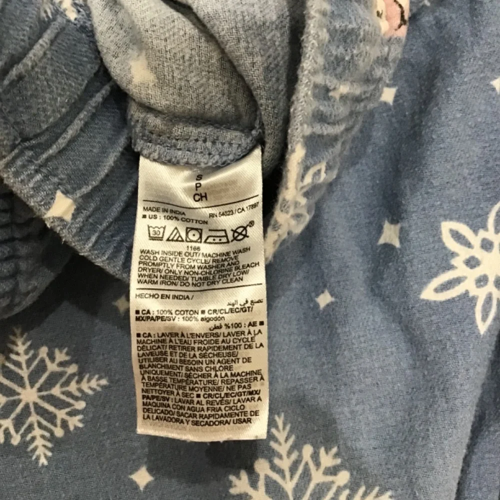 Old Navy Unisex Size Small Flannel Snowman Blue Pajama Pants Winter Bears Sleigh - Picture 7 of 7